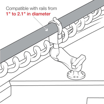 RAM-108U:RAM-108U_7:RAM Trolling Motor Stabilizer with Strap Hose Clamp - Medium