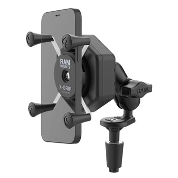 RAM-B-176-A-UN7-462:RAM-B-176-A-UN7-462_1:RAM X-Grip Phone Mount with Vibe-Safe<sup>™</sup> & Fork Stem Base - Short