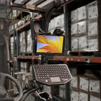 RAM-D-247-C-254-DIS1U:RAM-D-247-C-254-DIS1U_8:RAM Universal Forklift Post Mount with Round Plate & Accessory Option