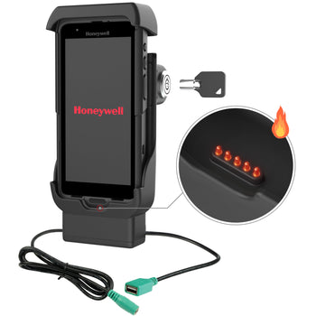 RAM-HOL-HON12PDHLU:RAM-HOL-HON12PDHLU_1:RAM Locking Powered Dock + USB-A for Honeywell CT40/45/47 - Heated Pins