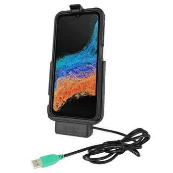 RAM-HOL-SAM84CP-1U:RAM-HOL-SAM84CP-1U_1:RAM EZ-Roll'r™ Powered Dock for XCover6 Pro with OEM or RAM Skin™