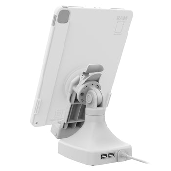 RAM-GDS-DOCK-D14-U1C-2A-GRY:RAM-GDS-DOCK-D14-U1C-2A-GRY_3:GDS Uni-Conn™ Tilt & Swivel Dock with USB-C + Data - Gray