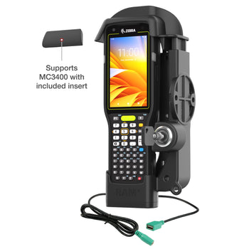 RAM-HOL-ZE33PDLU:RAM-HOL-ZE33PDLU_6:RAM Locking Powered Dock + Single USB-A for Zebra MC3300 & MC3400