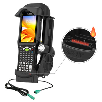 RAM-HOL-ZE32PDHLU:RAM-HOL-ZE32PDHLU_1:RAM Locking Powered Dock + USB-A for Zebra MC9400/9300 - Heated Pins