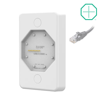 RAM-GDS-DOCK-W4-POEU-GRY:RAM-GDS-DOCK-W4-POEU-GRY_1:GDS Uni-Conn™ Powered Wall Dock with PoE - Gray