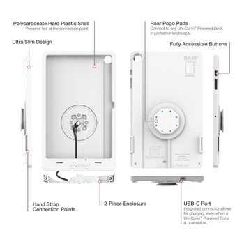 RAM-GDS-SKIN-SAM88-TCB-GRY:RAM-GDS-SKIN-SAM88-TCB-GRY_5:IntelliSkin Thin-Case™ for Samsung Tab A9+ (Rear Pogo Pads) - Gray