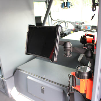 RAM-109VS-5NBU:RAM-109VS-5NBU_4.JPG:RAM Vertical 12" Swing Arm Mount with Swivel Socket Arm