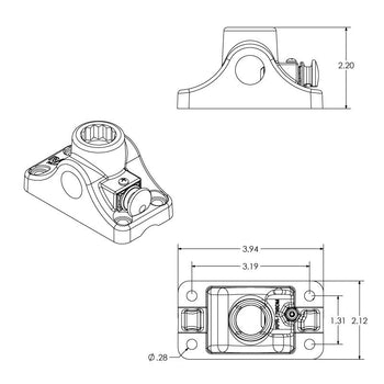 RAM-114BMPU:RAM-114BMPU_3:RAM ROD Bulkhead/Flat Surface Base
