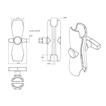 RAM-201U:RAM-201U_5:RAM Double Socket Arm - C Size Medium