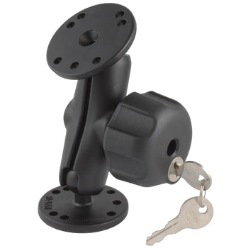 RAM-B-101LU:RAM-B-101LU_1:RAM Double Ball Mount with Key Lock Knob - B Size Medium