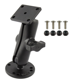 RAM-B-139U-CA1:RAM-B-139U-CA1_1:RAM Drill-Down Double Ball Mount with Rectangle AMPS Plate & Hardware