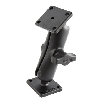 RAM-B-141U:RAM-B-141U_1:RAM Drill-Down Double Ball Mount with Rectangle AMPS Plates - Medium