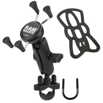 RAM-B-149Z-UN7U:RAM-B-149Z-UN7U_2:RAM X-Grip Phone Mount with Handlebar U-Bolt Base - Medium