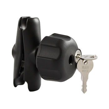RAM-B-201LU:RAM-B-201LU_1:RAM Double Socket Arm with Key Lock Knob - B Size Medium
