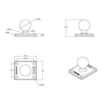 RAM-B-347U:RAM-B-347U_4:RAM Ball Adapter with AMPS Plate - B Size