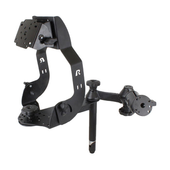RAM-DIS-MDT2-8-SW2:RAM-DIS-MDT2-8-SW2_1:RAM MDT Display Mount with Long Flange, Swing Arms & 8" Upper Pole