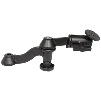 RAM-VB-110-6U:RAM-VB-110-6U_1:RAM 12" Curved Double Swing Arm with Swivel Socket Arm & Round Plate
