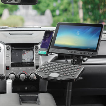 RAM-VP-SW2F-45-2461:RAM-VP-SW2F-45-2461_4:RAM Tele-Pole™ with 4” & 5” Poles and Double Ball 75x75mm VESA Mount