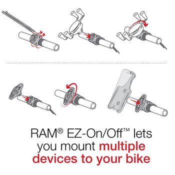 RAP-274-1-GA40:RAP-274-1-GA40_2:RAM EZ-On/Off™ Bicycle Mount for Garmin GPSMAP 73, 78, 78S, 78SC