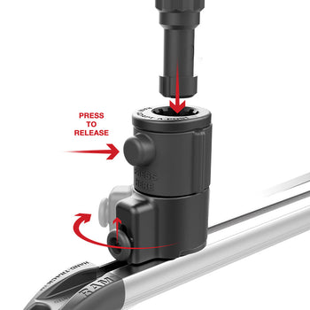 RAP-390-AAPUTU:RAP-390-AAPUTU_3:RAM Tube Jr.™ Holder with Universal Adapt-A-Post™ Track Base - 6" Post