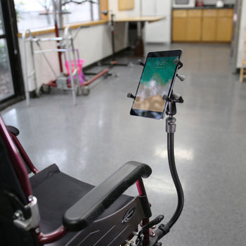 RAP-400-18-B-UN8:RAP-400-18-B-UN8_2:RAM X-Grip Wheelchair Leg Rail Mount for 7"-8" Tablets