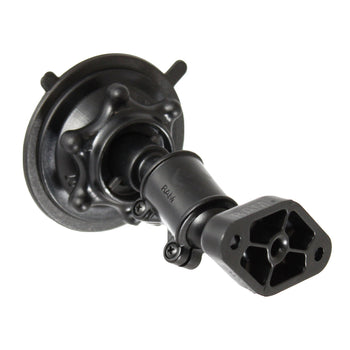 RAP-AA-167-AU:RAP-AA-167-AU_1:RAM Snap-Link Short Double Socket Suction Cup Mount with Diamond Plate