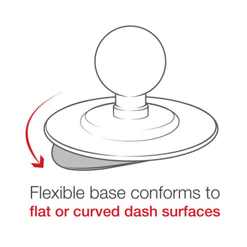 RAP-B-378-A-347U:RAP-B-378-A-347U_3:RAM Flex Adhesive Double Ball Mount with AMPS Plate