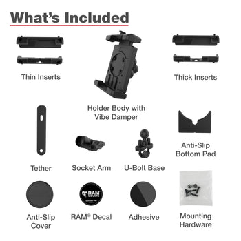 RAM-B-149Z-A-PD7VU:RAM-B-149Z-A-PD7VU_7:RAM Quick-Grip™ Pro XL Vibration Damping Phone Mount with U-Bolt Base