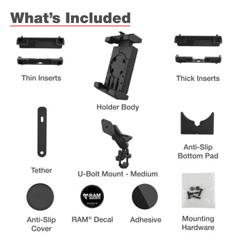 RAM-B-149Z-PD7U:RAM-B-149Z-PD7U_7:RAM Quick-Grip™ Pro XL Phone Mount with Handlebar U-Bolt Base - Medium