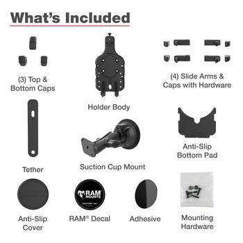 RAM-B-166-PD5U:RAM-B-166-PD5U_6:RAM Quick-Grip™ Pro Phone Mount with Twist-Lock™ Suction Cup - Medium