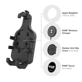 RAM-B-176-A-PD5U:RAM-B-176-A-PD5U_5:RAM Quick-Grip™ Pro Phone Mount with Fork Stem Base - Short