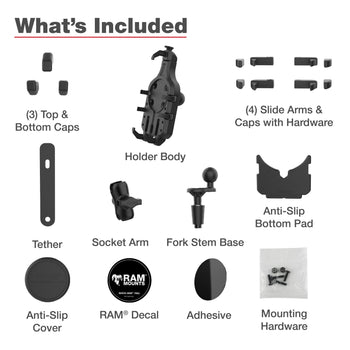 RAM-B-176-A-PD5U:RAM-B-176-A-PD5U_6:RAM Quick-Grip™ Pro Phone Mount with Fork Stem Base - Short