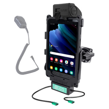 RAM-GDS-101B2-SAM62C-C-V7CU:RAM-GDS-101B2-SAM62C-C-V7CU_1:GDS Tough-Dock™ Klein VALOR PTT Vehicle Bundle for Samsung Tab Active3