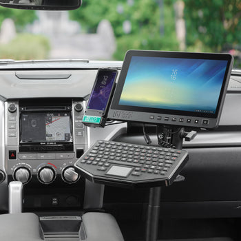 RAM-VP-SW2F-89-2461:RAM-VP-SW2F-89-2461_4:RAM Tele-Pole™ with 8” & 9” Poles and Double Ball 75x75mm VESA Mount