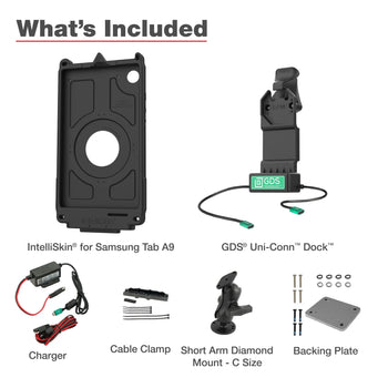 RAM-GDS-U1-SAM95-KIT4:RAM-GDS-U1-SAM95-KIT4_4:GDS Uni-Conn™ Klein VALOR PTT Vehicle Bundle for Samsung Tab A9