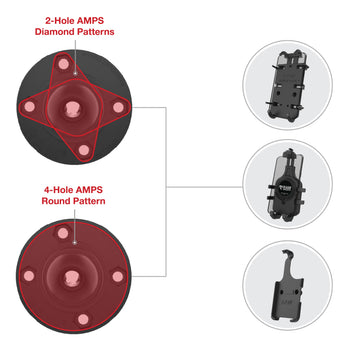 RAP-B-351-4RU:RAP-B-351-4RU_4:RAM Rotating Ball Adapter for Phone and Handheld Holders - B Size