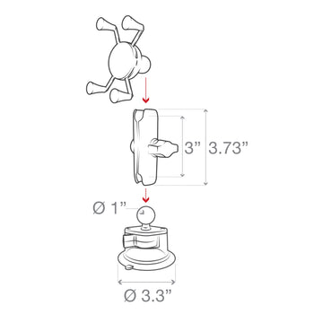 RAM-B-166-UN7U:RAM-B-166-UN7U_4:RAM X-Grip Phone Mount with RAM Twist-Lock™ Suction Cup