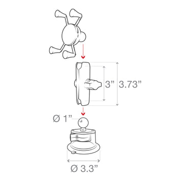 RAP-B-166-UN7U:RAP-B-166-UN7U_4:RAM X-Grip Phone Mount with Twist-Lock™ Suction Cup Base