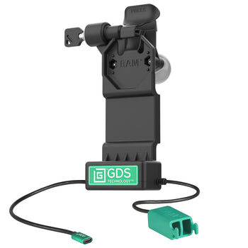 RAM-GDS-DOCKLL-U1CD2U:RAM-GDS-DOCKLL-U1CD2U_1:GDS Uni-Conn™ Left Locking Power + Dual USB-A Dock