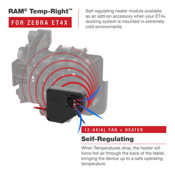 RAM-DOCK-HEATER1-DU:RAM-DOCK-HEATER1-DU_4:RAM Temp-Right™ Dock Heating Module for Zebra ET4x