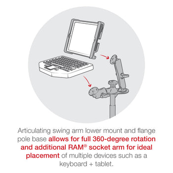 RAM-VP-SW2F-89:RAM-VP-SW2F-89_4:RAM Tele-Pole™ with 8” & 9” Poles and Double Ball Mount