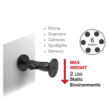 RAM-B-MAG66PU:RAM-B-MAG66PU_2:RAM Tough-Mag™ 66MM Diameter Ball Base with Steel Adhesive Plate