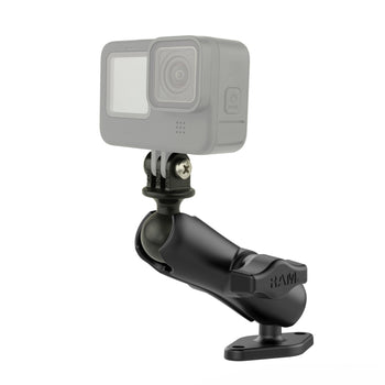 RAM-B-102-GOP1U:RAM-B-102-GOP1U_1:RAM Double Ball Diamond Plate Mount with Action Camera Adapter