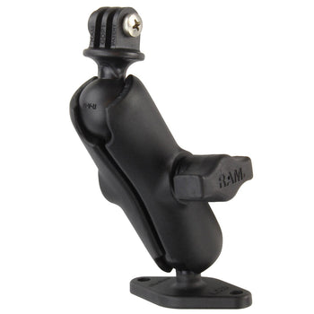 RAM-B-102-GOP1U:RAM-B-102-GOP1U_2:RAM Double Ball Diamond Plate Mount with Action Camera Adapter