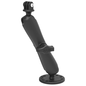 RAM-B-138-C-GOP1:RAM-B-138-C-GOP1_2:RAM Drill-Down Mount with Double Socket Arm with Action Camera Adapter