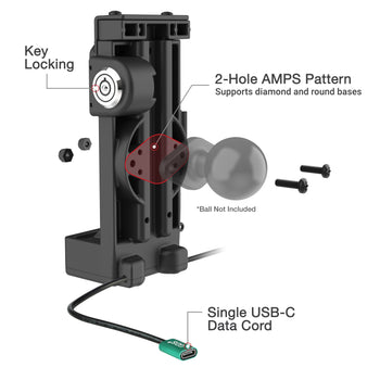 RAM-GDS-DOCKL-V12-U1CP-CU:RAM-GDS-DOCKL-V12-U1CP-CU_5:GDS Uni-Conn™ Locking Spring Loaded Power + Single USB-C Dock