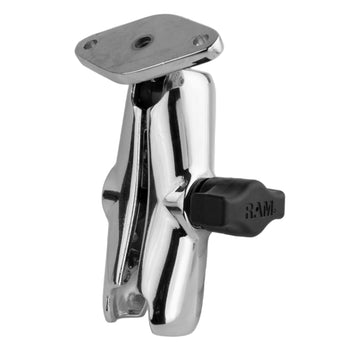 RAM-B-103-238CHU:RAM-B-103-238CHU_1:RAM Chrome Double Socket Arm with Diamond Plate - Medium Arm
