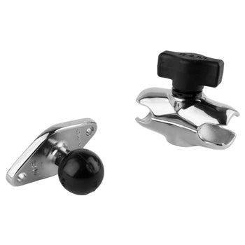 RAM-B-103-A-238CHU:RAM-B-103-A-238CHU_2:RAM Chrome Double Socket Arm with Diamond Plate - Short Arm