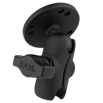 RAM-B-103U-A:RAM-B-103U-A_2:RAM Double Socket Arm with Round Plate - B Size Short