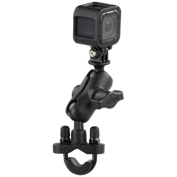 RAM-B-149Z-A-GOP1U:RAM-B-149Z-A-GOP1U_2:RAM U-Bolt Double Ball Mount with Action Camera Adapter - Short